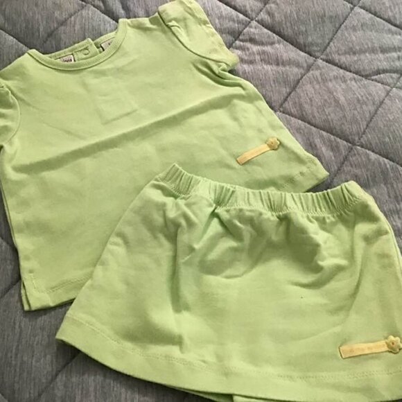 First Impressions 2 pc Lime Green Short Set Size 6-9 Months and 12 Month… - Picture 1 of 5